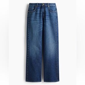 NWT H&M Divided Wide High Studded Jeans
